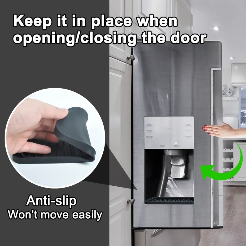Kindga Refrigerator Drip Catcher Tray,Protector Ice And Water Dispenser Pan,Fridge Spills Water Pad Catch Basin For Drainage 2 Pack (Rectangular,Black) - Image 4